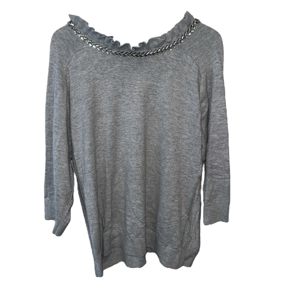 Talbots Sweater RSVP Knitted Top W/Sequence Neckline